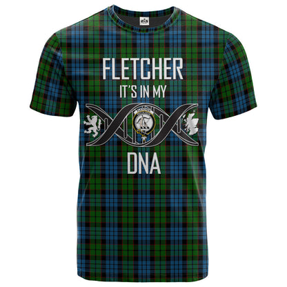 Printivon Fletcher 02 Clan DNA In Me Tartan Crest T Shirt