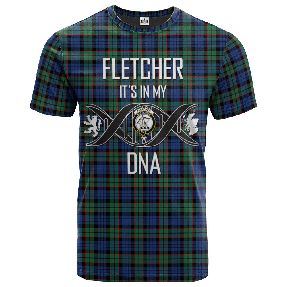 Printivon Fletcher Ancient Clan DNA In Me Tartan Crest T Shirt