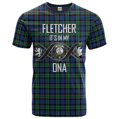 Printivon Fletcher Ancient Clan DNA In Me Tartan Crest T Shirt