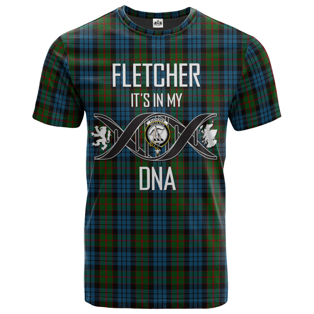Printivon Fletcher of Dunans Clan DNA In Me Tartan Crest T Shirt