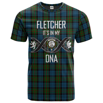 Printivon Fletcher of Dunans Clan DNA In Me Tartan Crest T Shirt