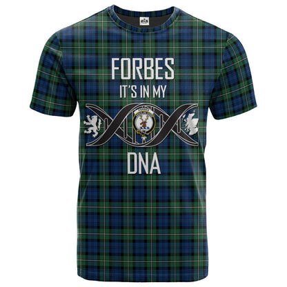 Printivon Forbes Ancient Clan DNA In Me Tartan Crest T Shirt