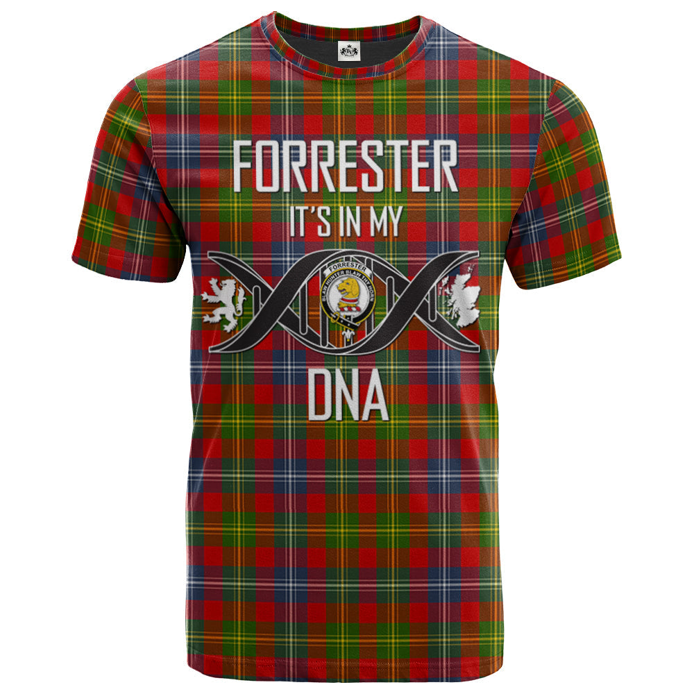 Printivon Forrester Clan DNA In Me Tartan Crest T Shirt