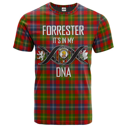 Printivon Forrester Clan DNA In Me Tartan Crest T Shirt