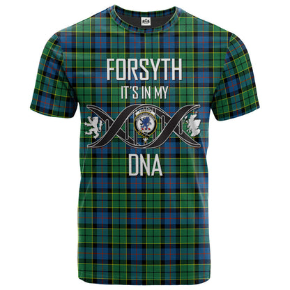 Printivon Forsyth Ancient Clan DNA In Me Tartan Crest T Shirt