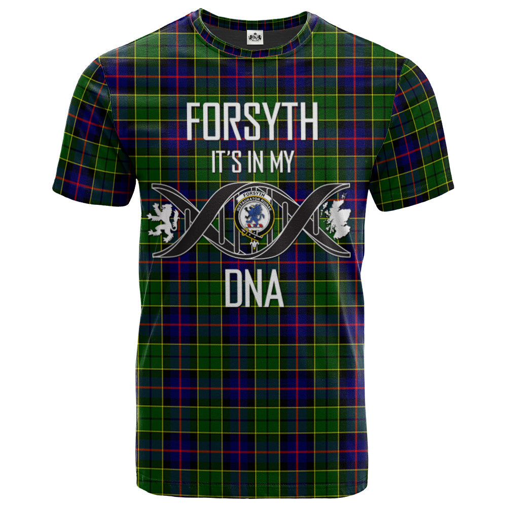 Printivon Forsyth Modern Clan DNA In Me Tartan Crest T Shirt