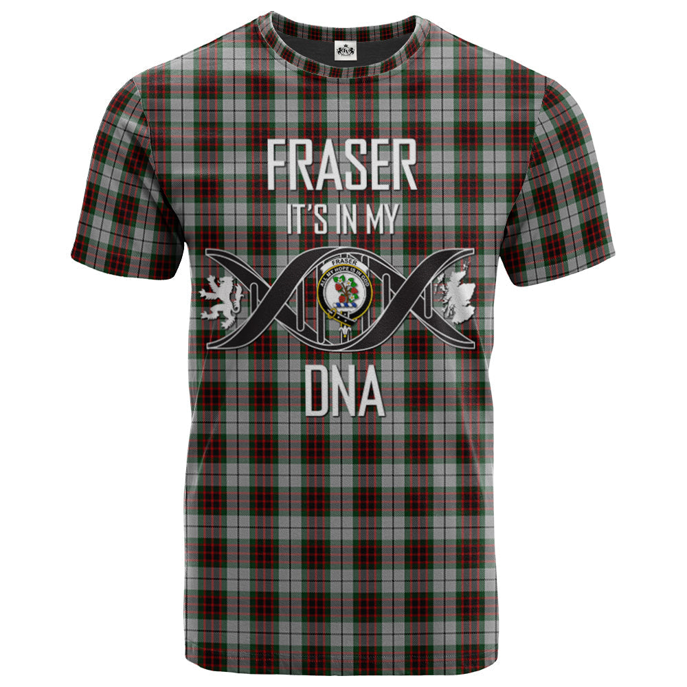 Printivon Fraser Dress Clan DNA In Me Tartan Crest T Shirt