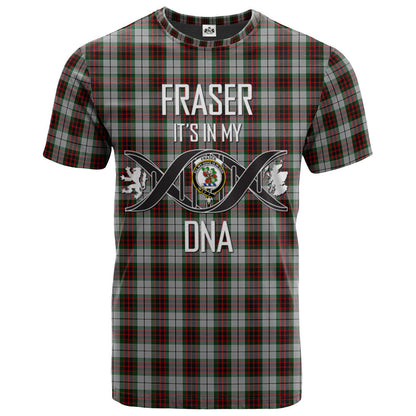 Printivon Fraser Dress Clan DNA In Me Tartan Crest T Shirt