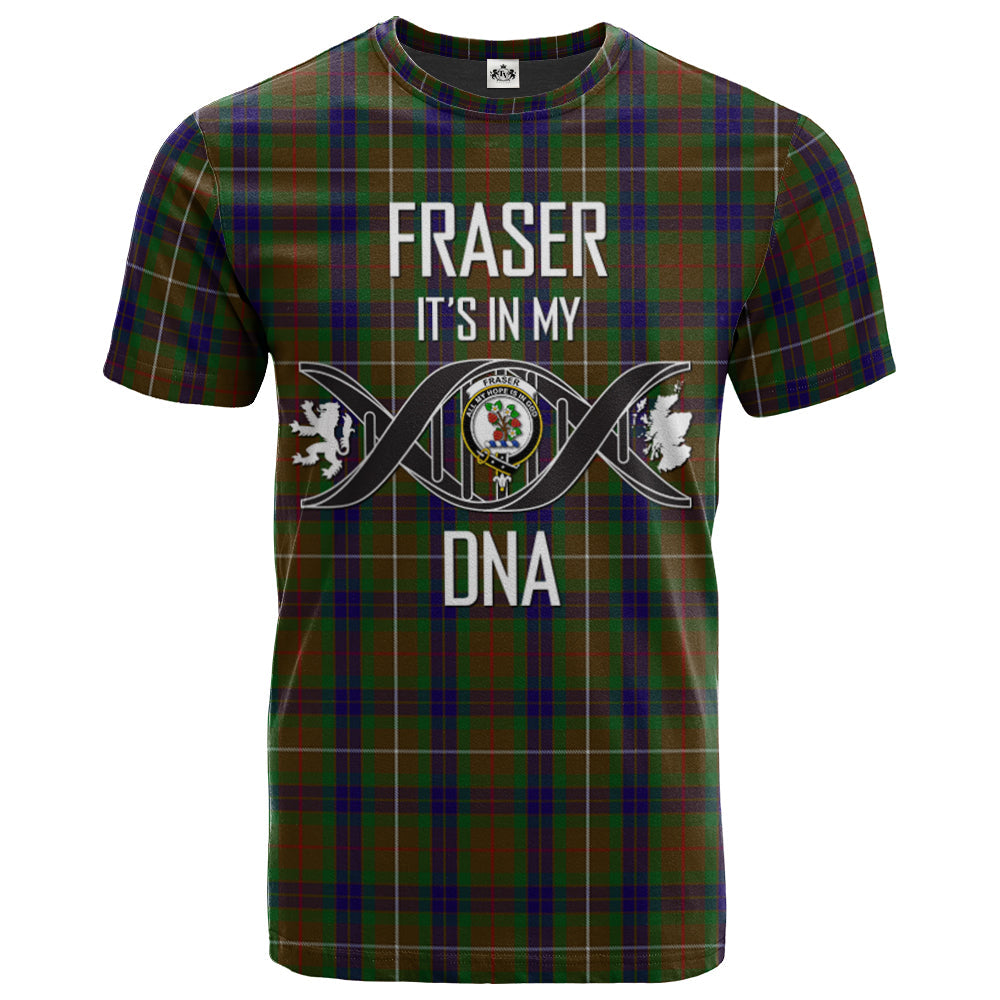 Printivon Fraser Hunting 01 Clan DNA In Me Tartan Crest T Shirt
