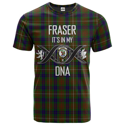 Printivon Fraser Hunting 01 Clan DNA In Me Tartan Crest T Shirt