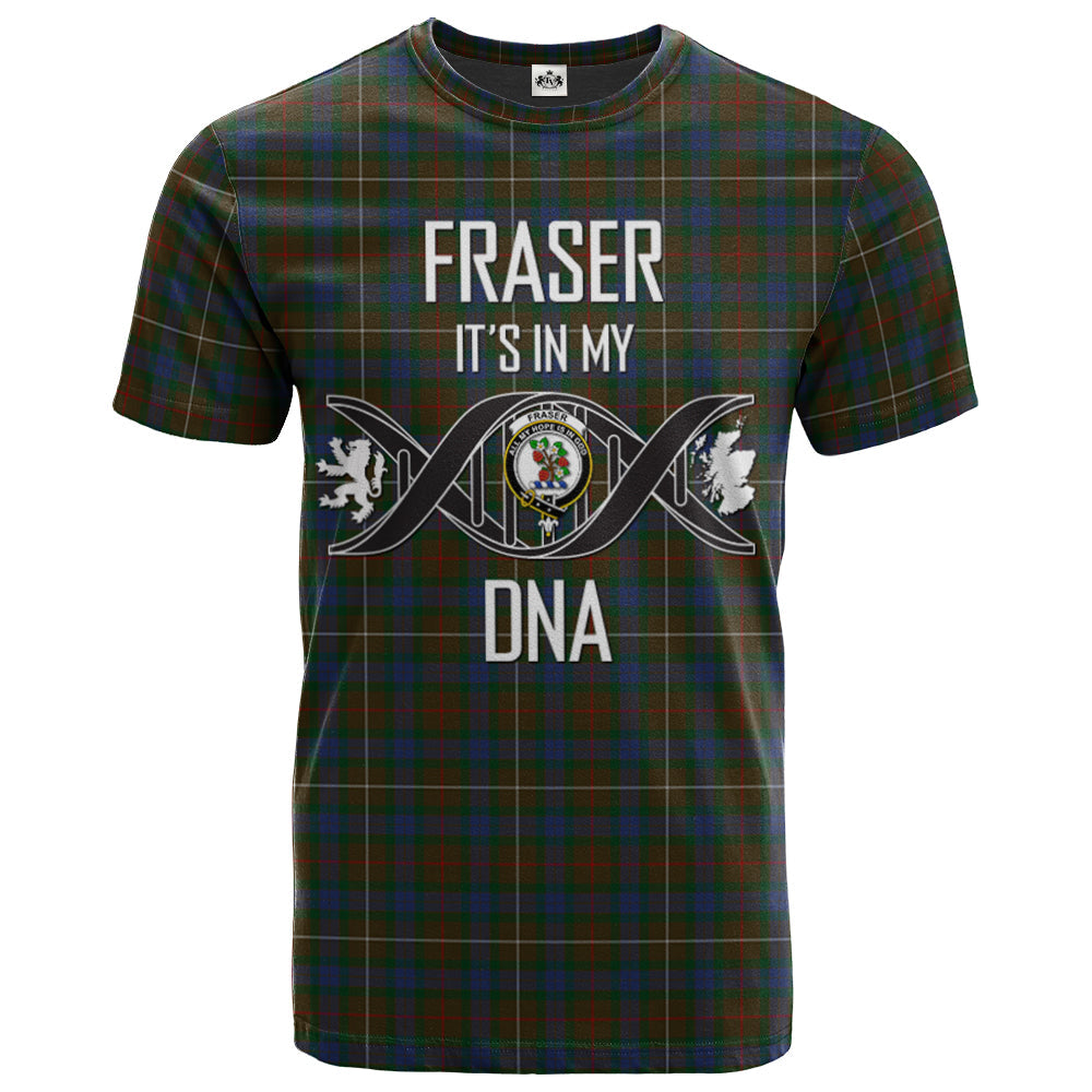 Printivon Fraser Hunting 02 Clan DNA In Me Tartan Crest T Shirt