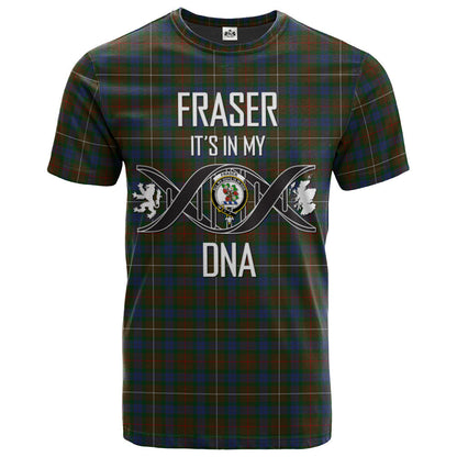 Printivon Fraser Hunting 02 Clan DNA In Me Tartan Crest T Shirt
