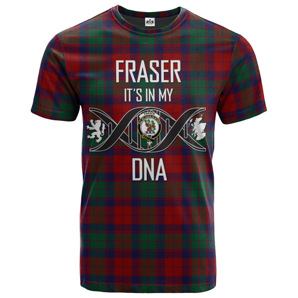 Printivon Fraser of Altyre Clan DNA In Me Tartan Crest T Shirt