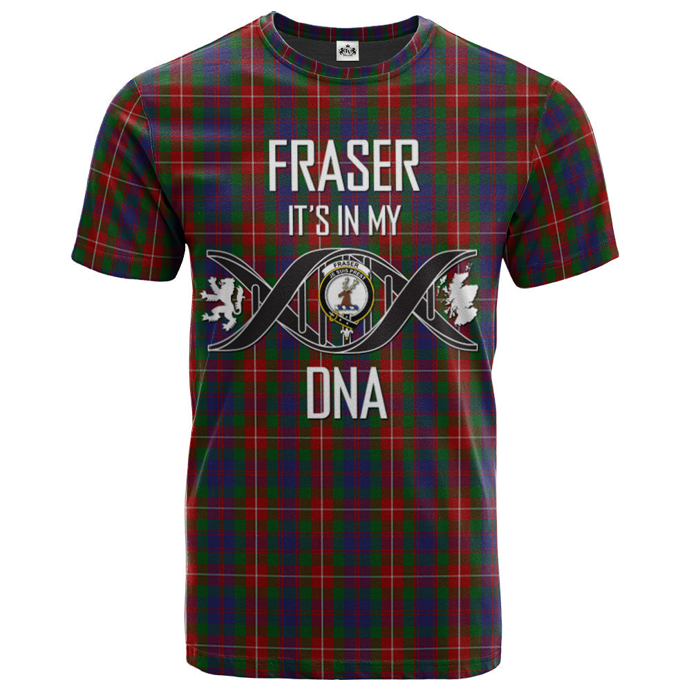 Printivon Fraser of Lovat Clan DNA In Me Tartan Crest T Shirt
