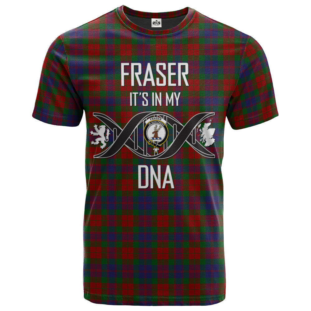 Printivon Fraser of Stratherrick Clan DNA In Me Tartan Crest T Shirt