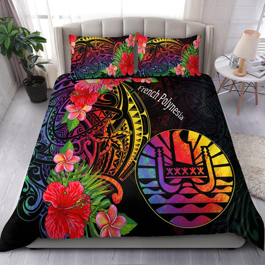 Custom French Polynesia Bedding Set Tropical Hippie Style