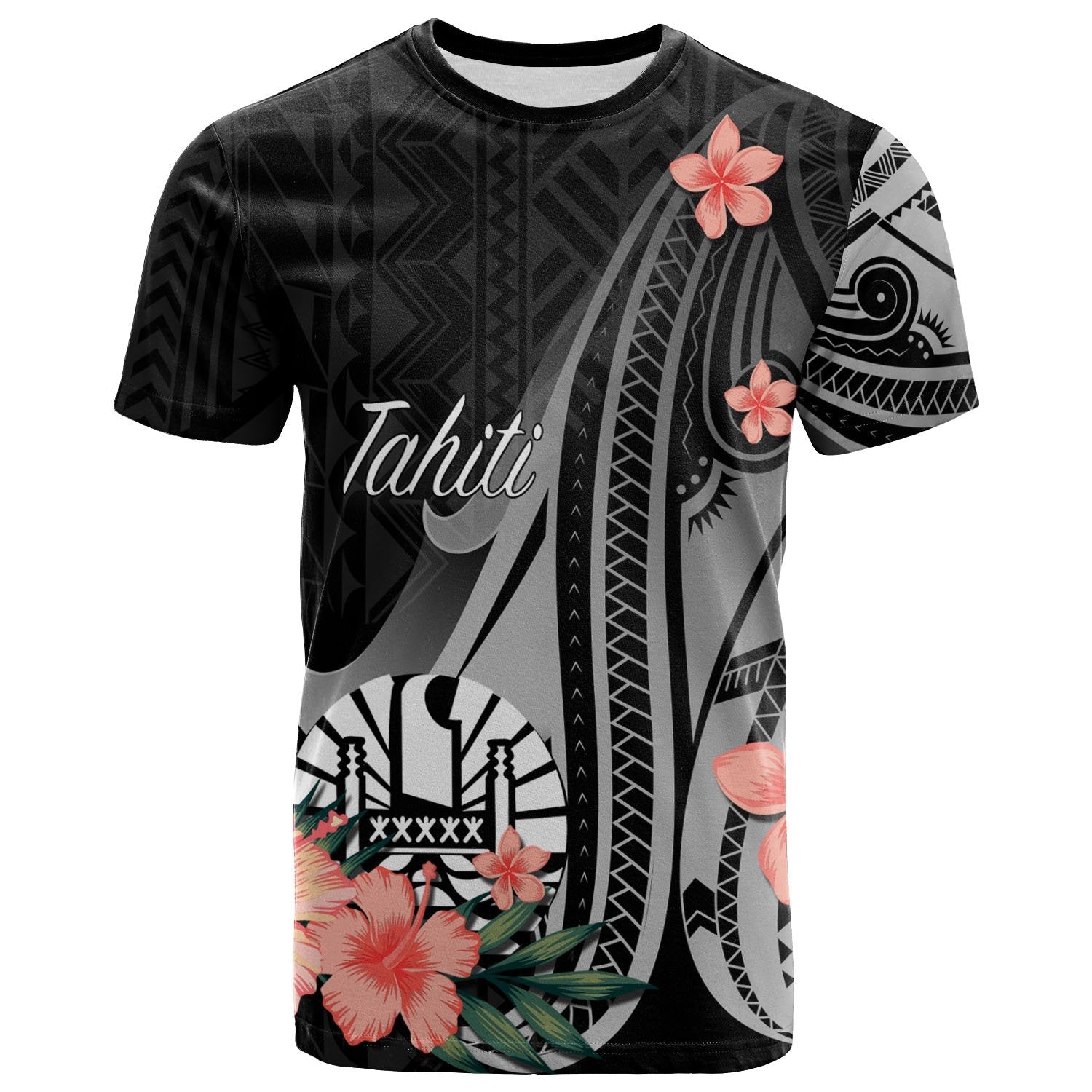 Tahiti T Shirt Polynesian Hibiscus Pattern Style