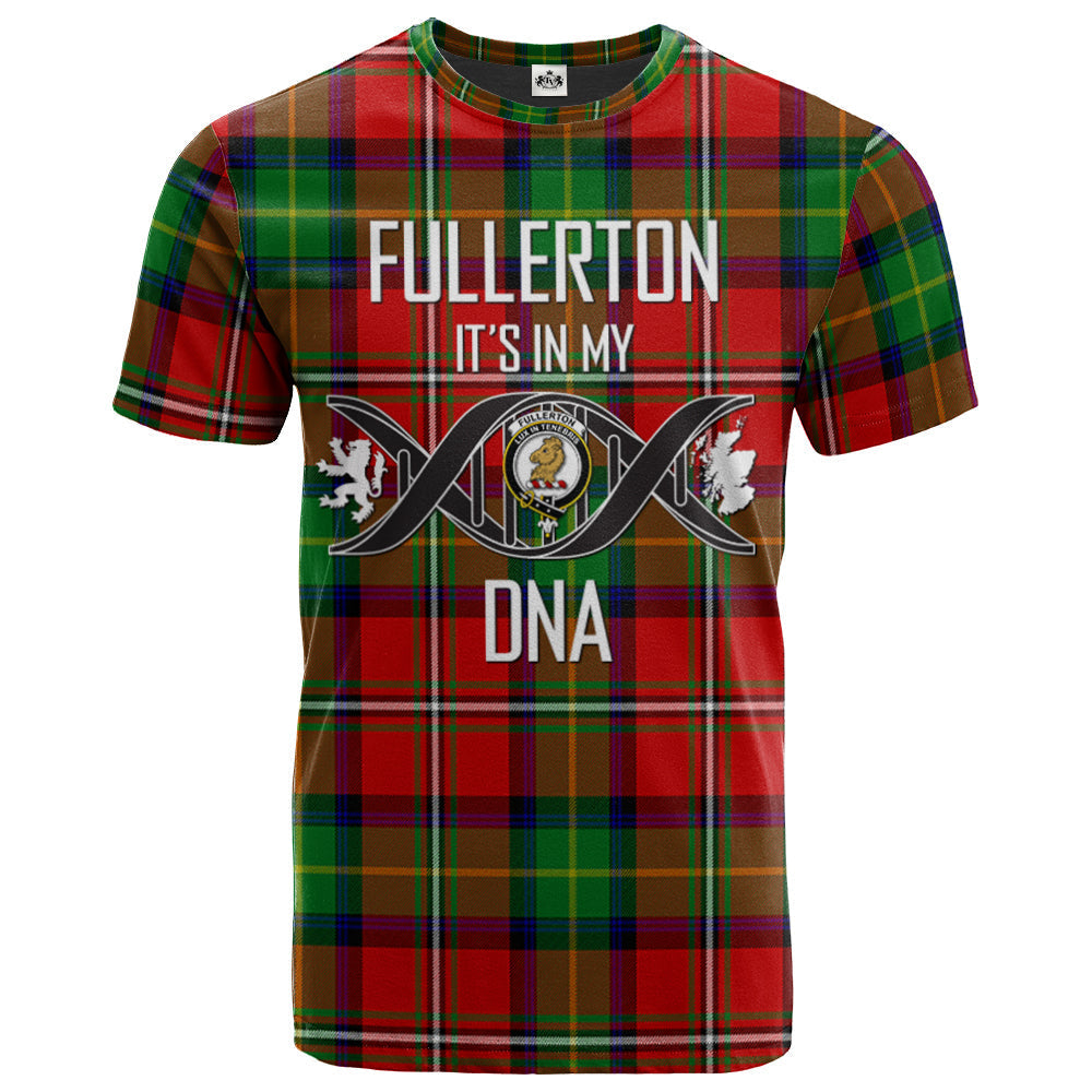 Printivon Fullerton Clan DNA In Me Tartan Crest T Shirt