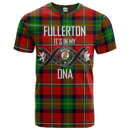 Printivon Fullerton Clan DNA In Me Tartan Crest T Shirt