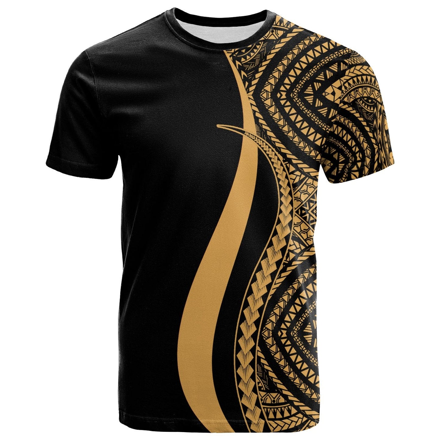 Micronesia T - Shirt Gold - Micronesian Tentacle Tribal Pattern