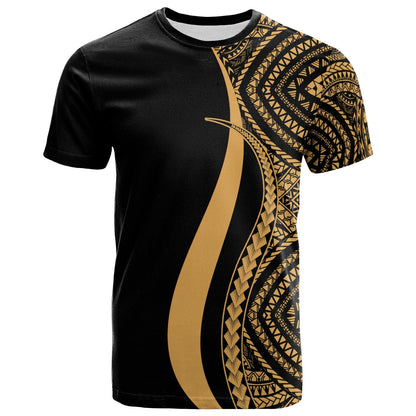 Micronesia T - Shirt Gold - Micronesian Tentacle Tribal Pattern