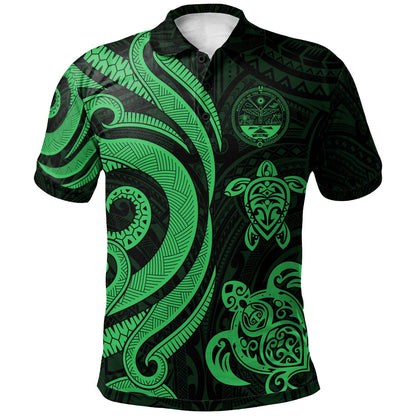 Marshall Islands Polo Shirt - Green Tentacle Turtle