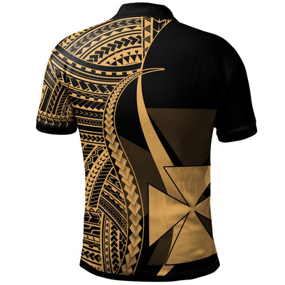 Wallis and Futuna Custom Personalised Polo Shirt Gold - Polynesian Tentacle Tribal Pattern