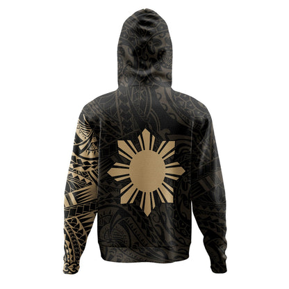 Philippines Filipinos Polynesian Tattoo Style Unisex Printed Zip Hoodie