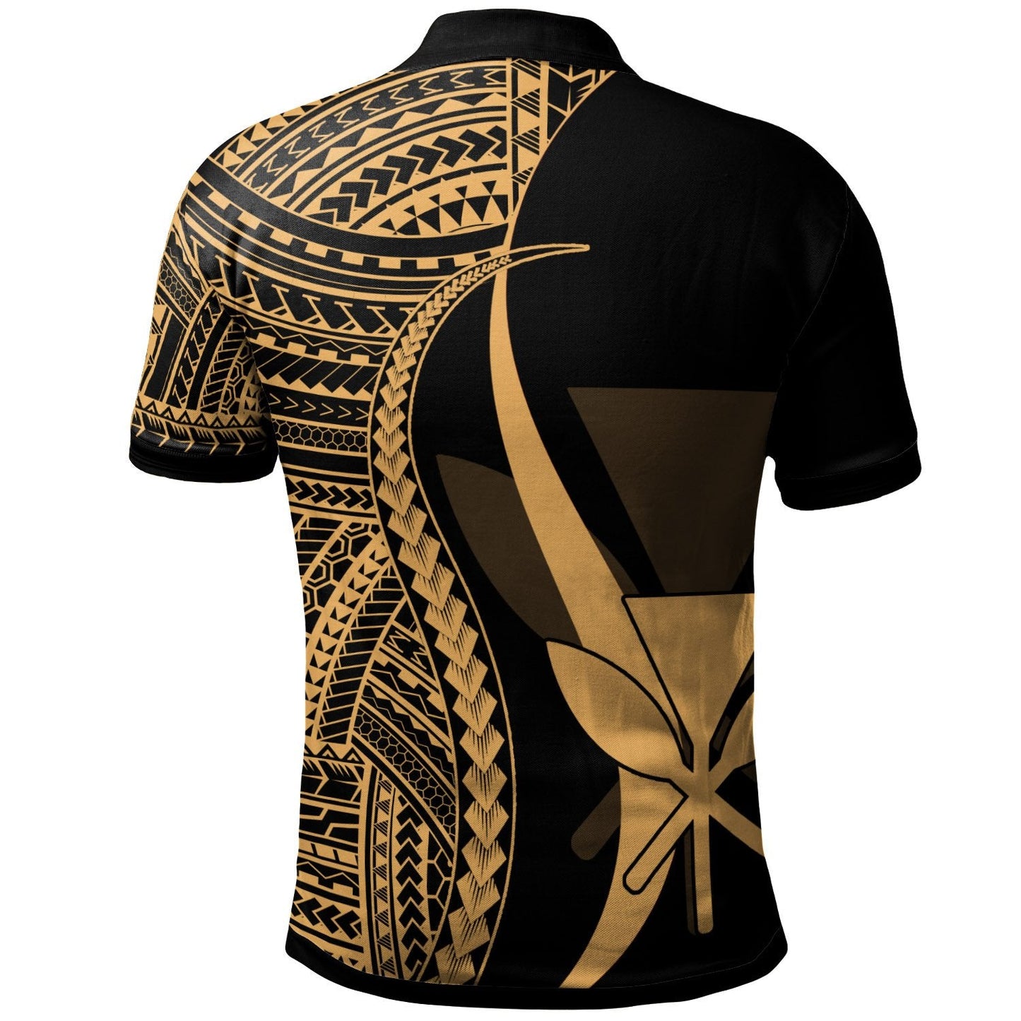 Hawaii Custom Personalised Polo Shirt Gold - Polynesian Tentacle Tribal Pattern
