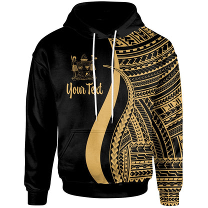 Fiji Hoodie Gold Tentacle Tribal Pattern Crest