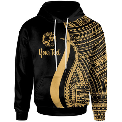 Tonga Hoodie Gold Tentacle Tribal Pattern