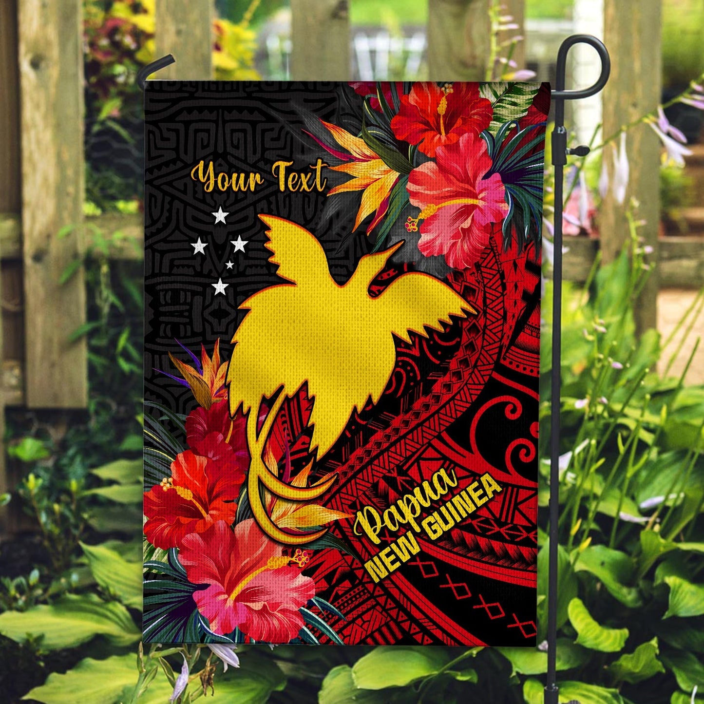 (Custom Personalised) Papua New Guinea Flag Bird of Paradise Ver.02