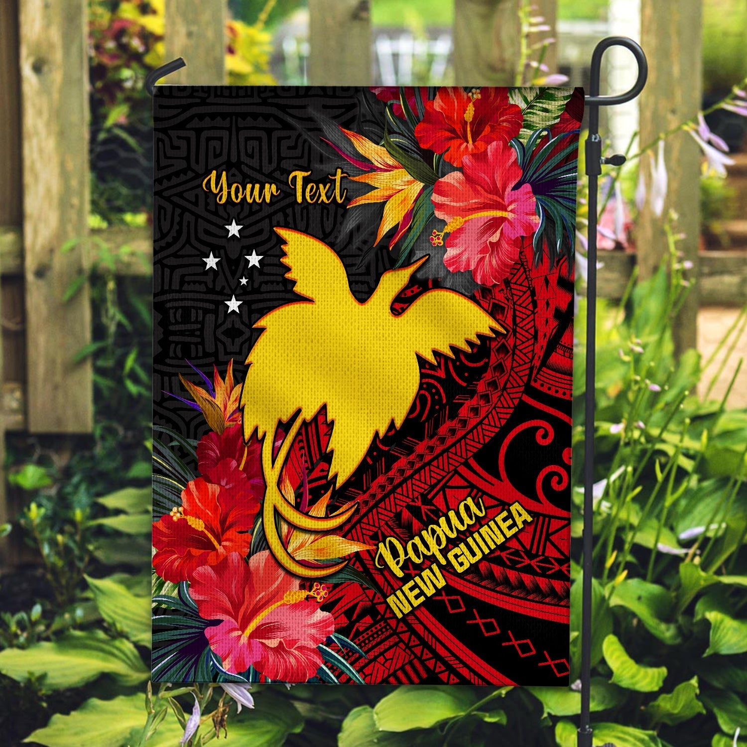 (Custom Personalised) Papua New Guinea Flag Bird of Paradise Ver.02
