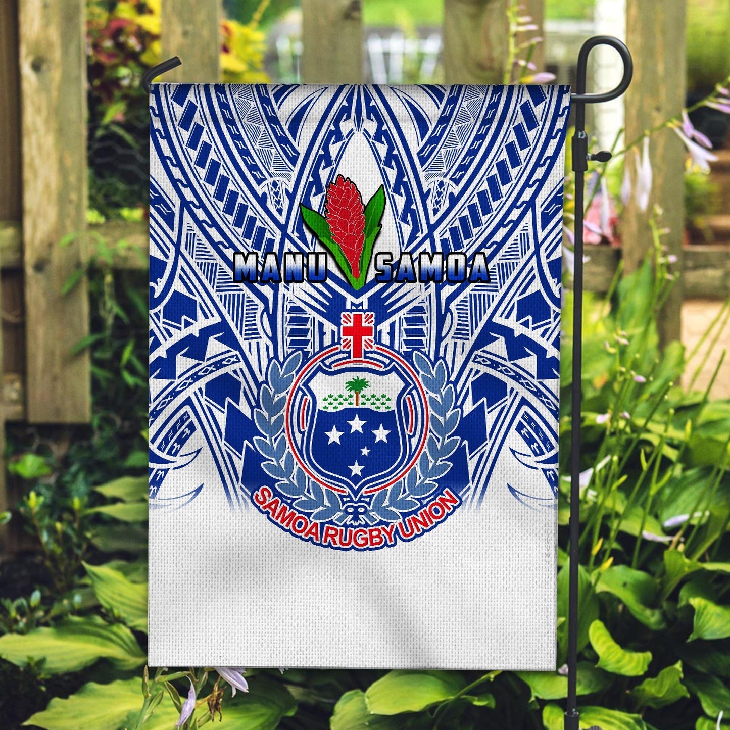 Samoa Rugby Flag Manu Samoa 7s Ginger White Polynesian
