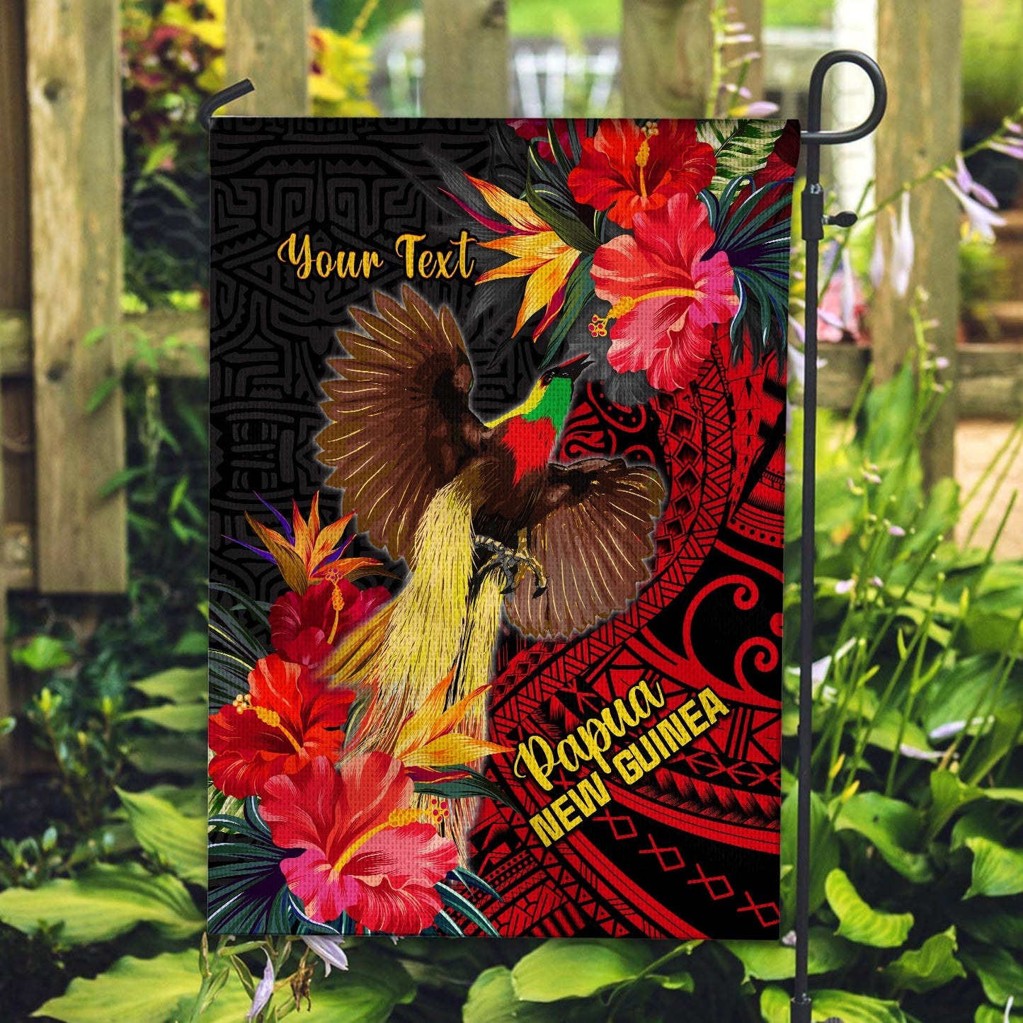 (Custom Personalised) Papua New Guinea Flag Bird of Paradise Ver.01