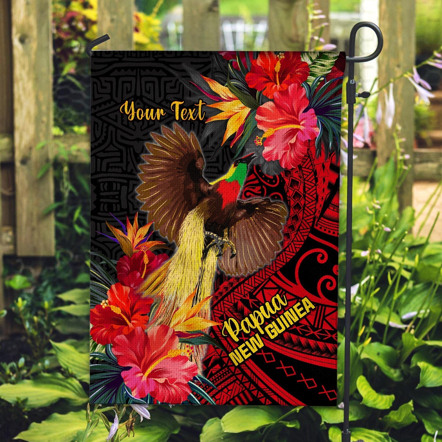 (Custom Personalised) Papua New Guinea Flag Bird of Paradise Ver.01