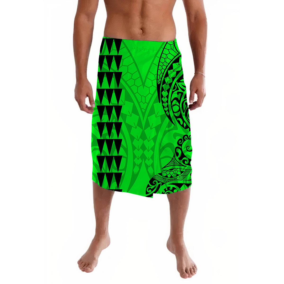 Kakau Polynesian Tribal Green Lavalava