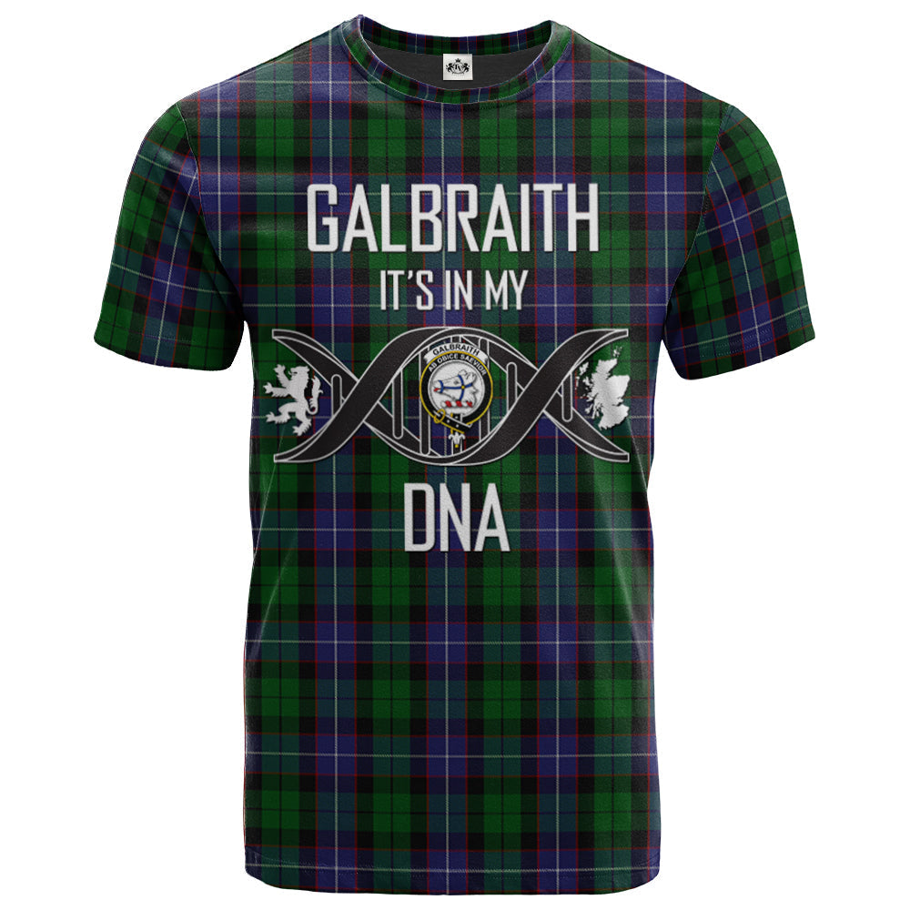 Printivon Galbraith Clan DNA In Me Tartan Crest T Shirt