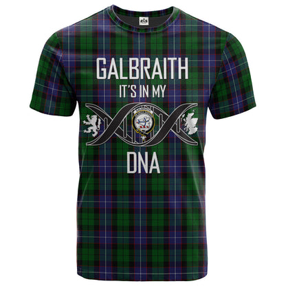Printivon Galbraith Clan DNA In Me Tartan Crest T Shirt