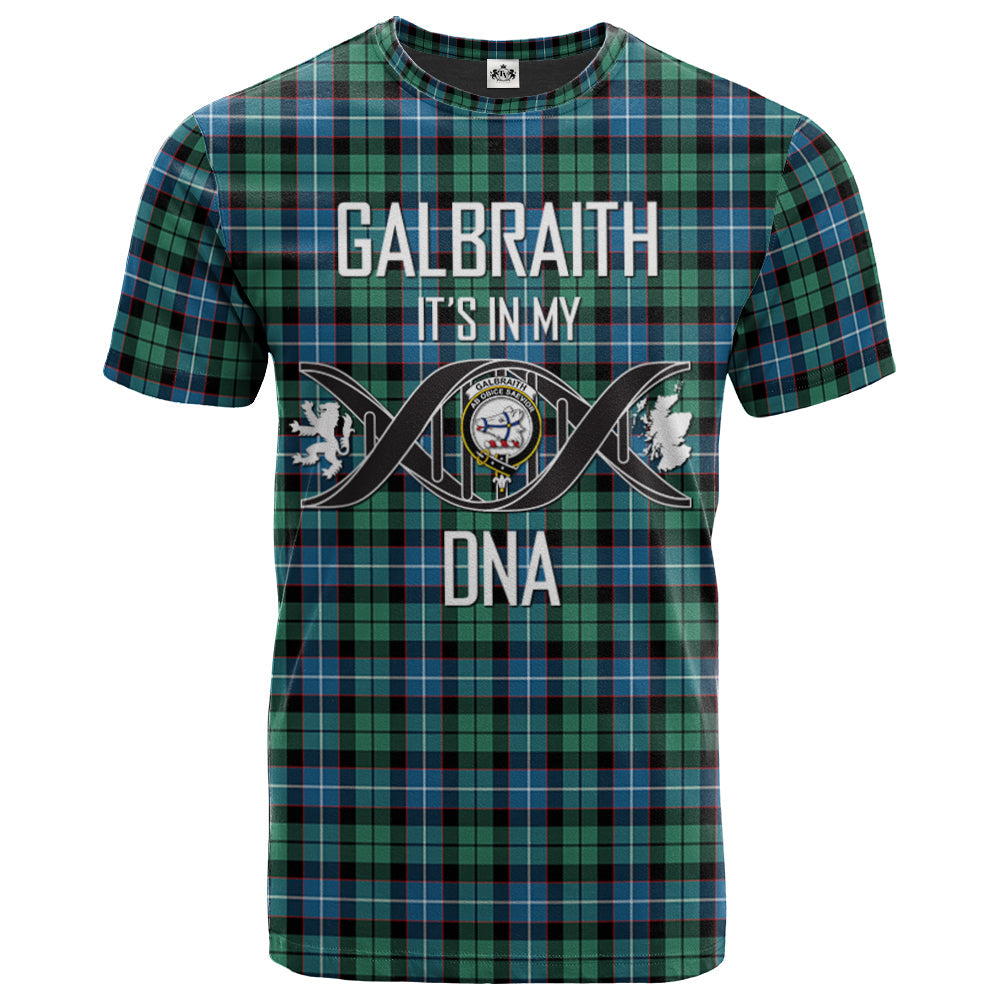 Printivon Galbraith Ancient Clan DNA In Me Tartan Crest T Shirt