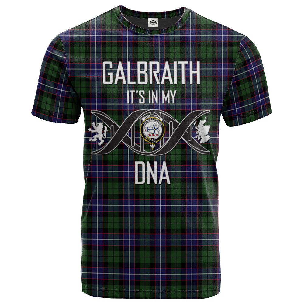 Printivon Galbraith Modern Clan DNA In Me Tartan Crest T Shirt