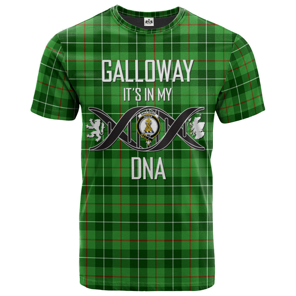 Printivon Galloway Clan DNA In Me Tartan Crest T Shirt