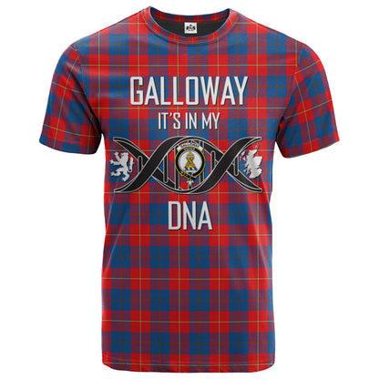 Printivon Galloway Red Clan DNA In Me Tartan Crest T Shirt