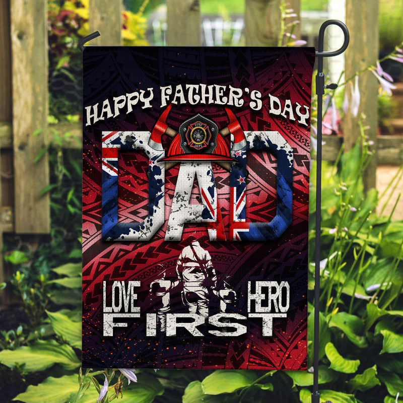 Fathers Day New Zealand Firefighter Dad Flag Maori Pattern