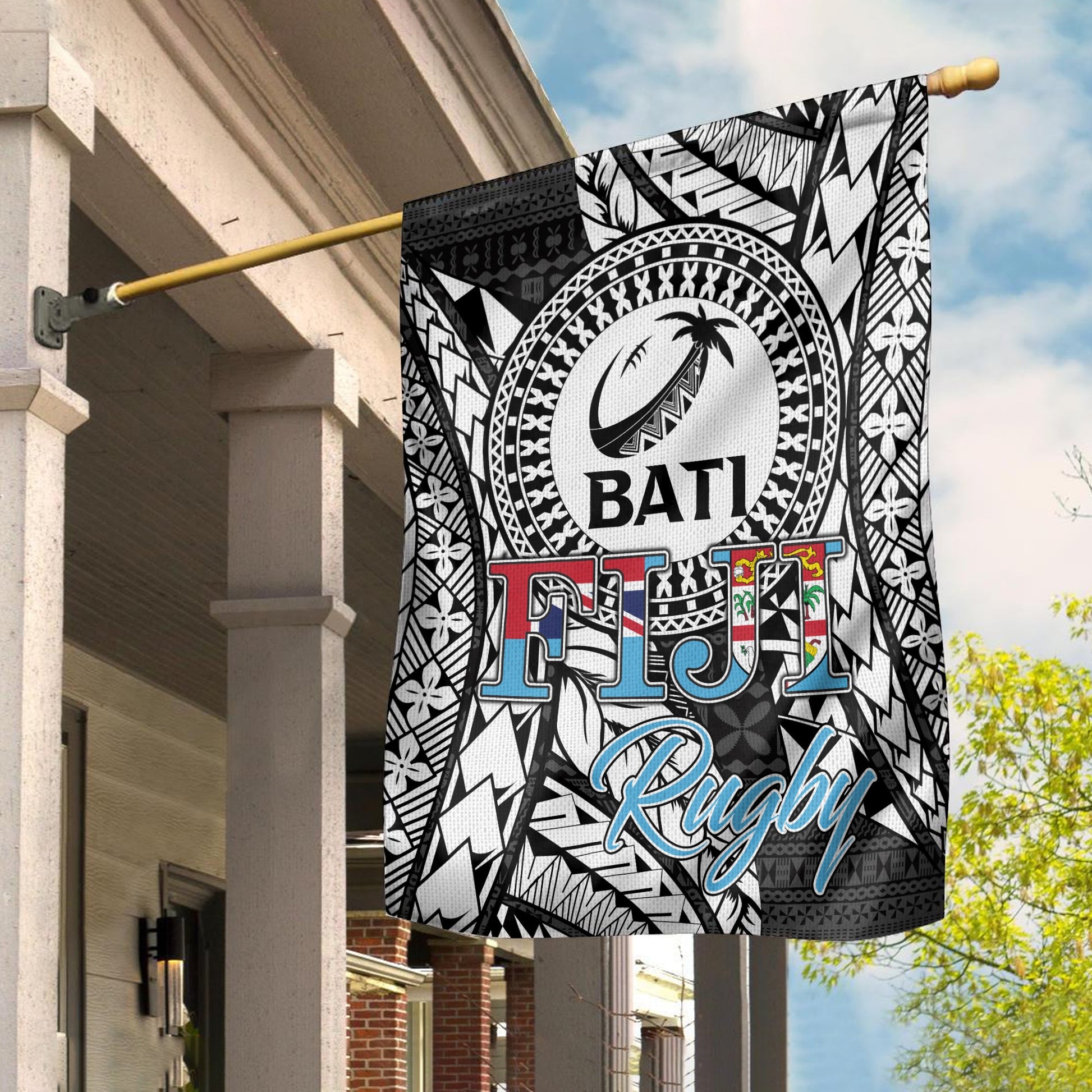 Fiji Rugby Bati Tapa Pattern Flag