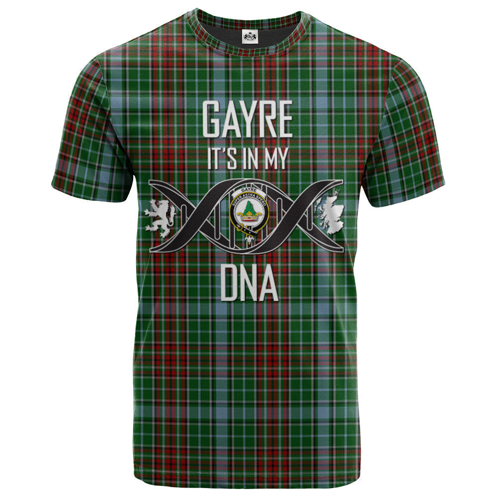 Printivon Gayre Clan DNA In Me Tartan Crest T Shirt