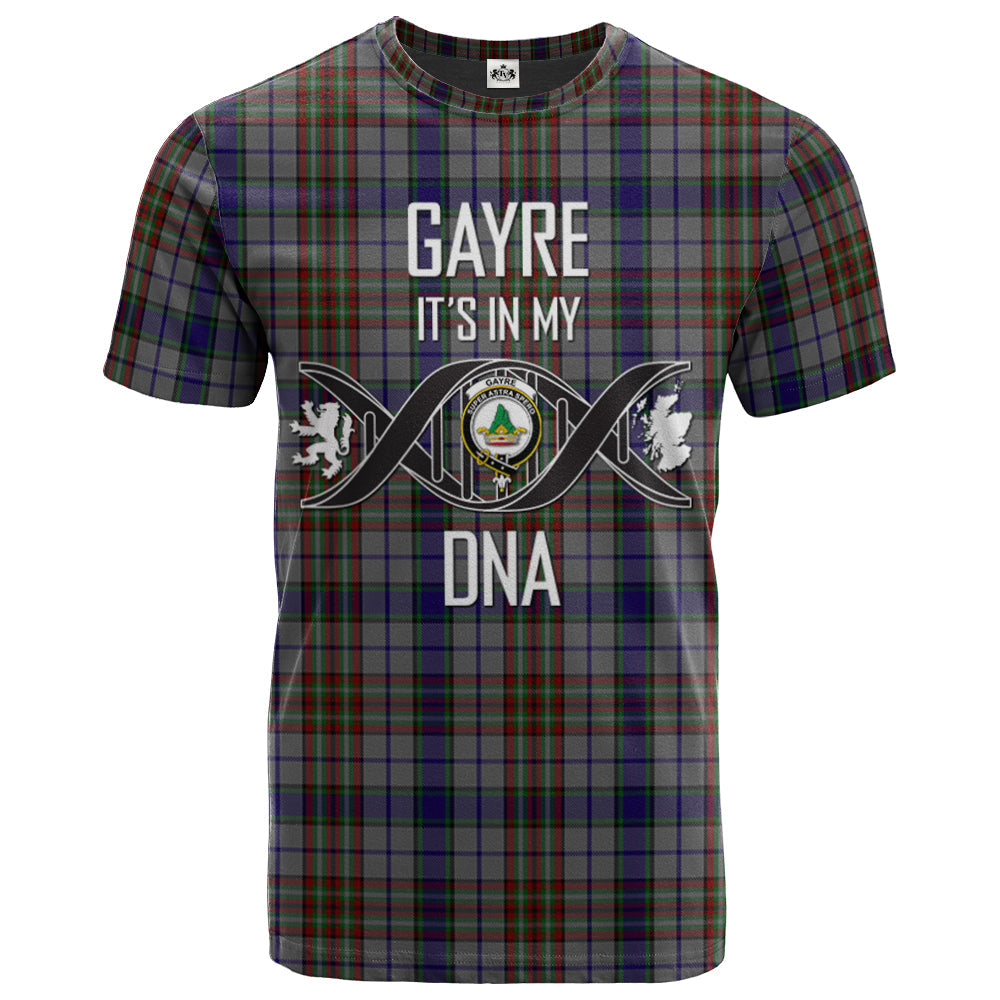 Printivon Gayre Hunting Clan DNA In Me Tartan Crest T Shirt