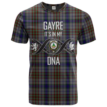 Printivon Gayre Hunting Clan DNA In Me Tartan Crest T Shirt