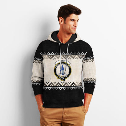 Printivon Tartan Vibe Ged Christmas Tartan Knitted Hoodie