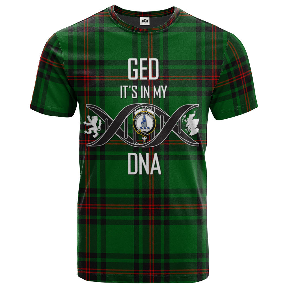 Printivon Ged Clan DNA In Me Tartan Crest T Shirt